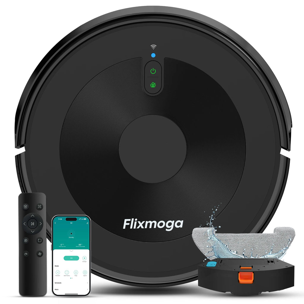Flixmoga Robot Aspiradora Remote Control Smart Sweeping Mop Wireless Robot Vacuum Cleaner Wet Dry Household Use High Suction