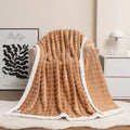 Double Layer  Thickened Cover Wholesale Woven Throw Blanket Polyester Blanket for Bed Cover
