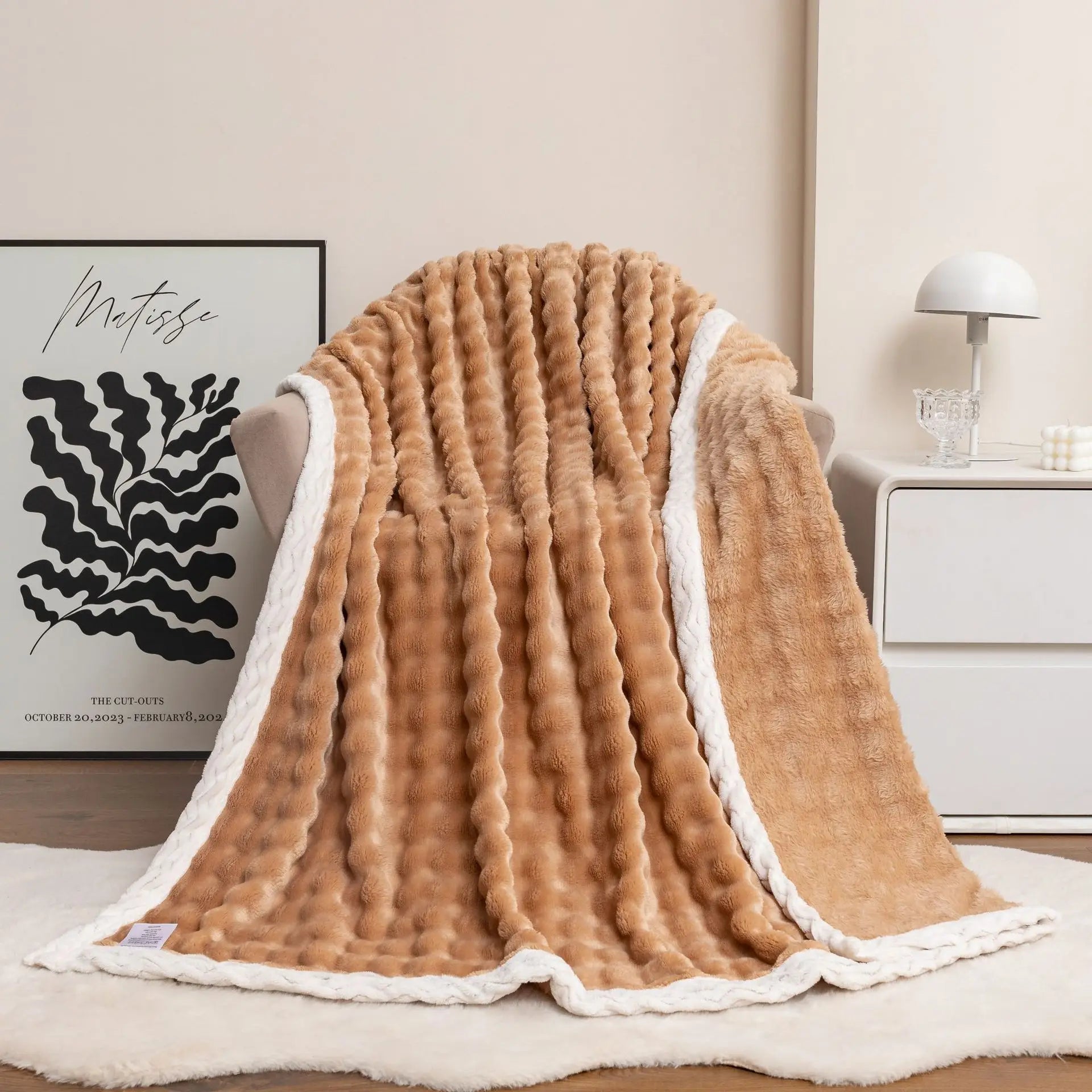 Double Layer  Thickened Cover Wholesale Woven Throw Blanket Polyester Blanket for Bed Cover
