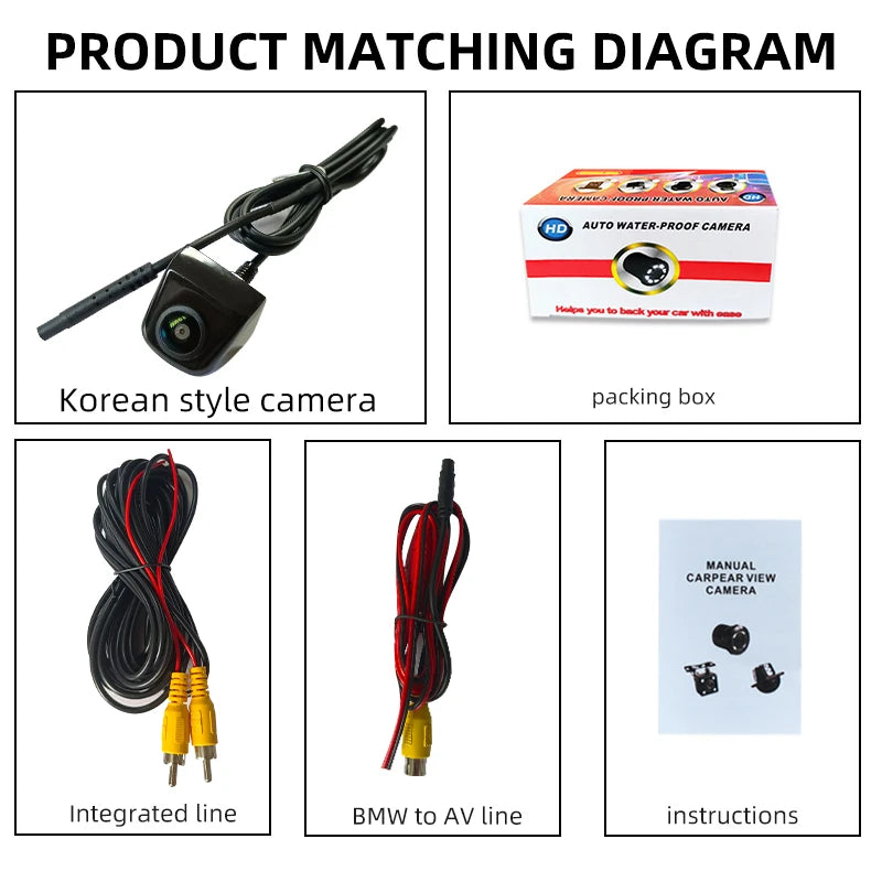 Universal hd 720p/ccd Ahd Korea Car Camera Ip68waterproof 170degree Fish Eye Night Visiondynamic Trajectory Car Rear View Camera