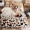 Winter Warm Heavy Plush Raschel Blanket Super Soft Anti-Pilling Woven Rectangular Customizable Portable