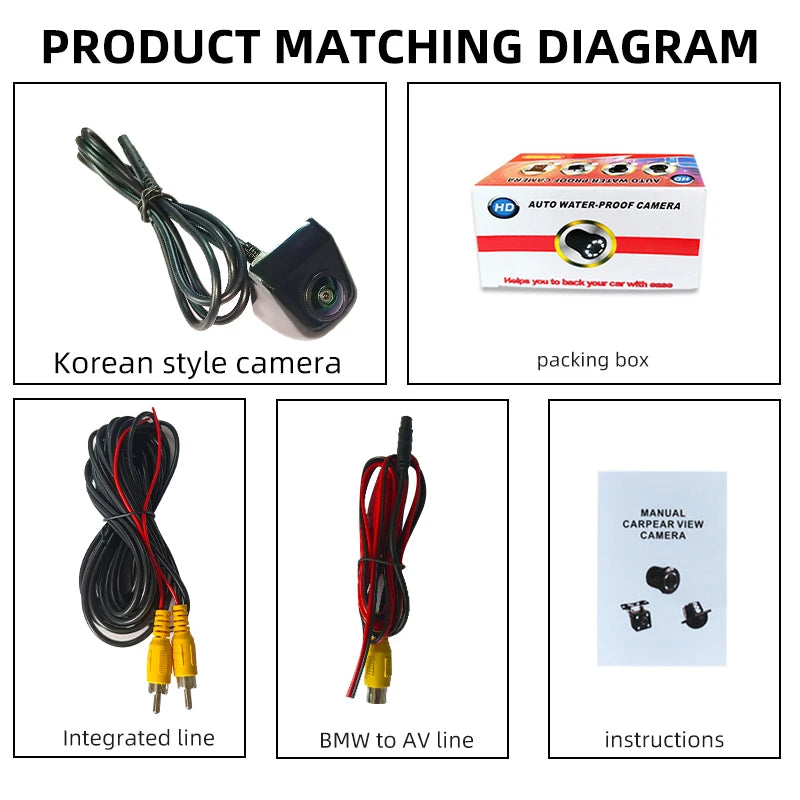 Universal Waterproof IP68 12v Rear View Car Camera hd Starlight Night Vision Ahd 720p Fisheye 170 Degree Reverse Camera