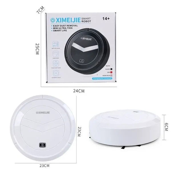 XIMEIJIE Smart Robot Vacuum Cleaner Plastic 23cm Mini Ultra Thin Battery-Powered Auto-Recharge Household Use