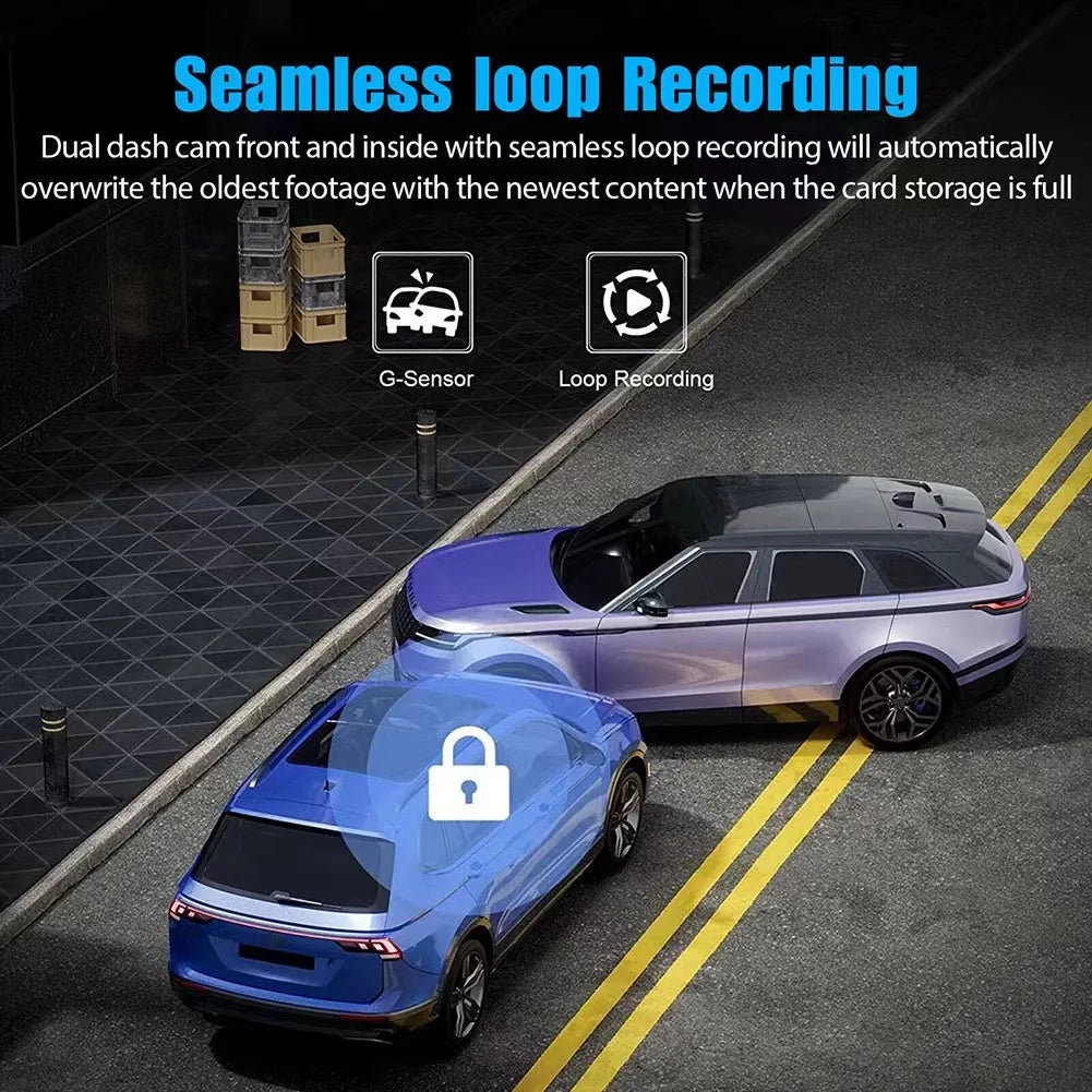 Car Camera 1080p Hd Full Screen Wifi Car Black Box  Three Lens Dvr Driving Recorder