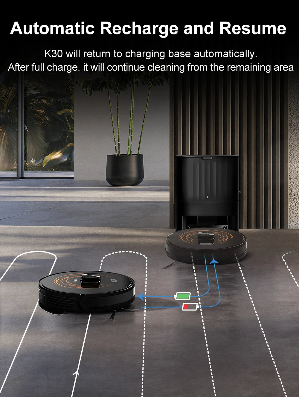 Robot Vacuum Cleaner 3-in-1 Wet Dry HEPA Filter Battery-Powered Laser Navigation App-Controlled Automatic Dirt Disposal