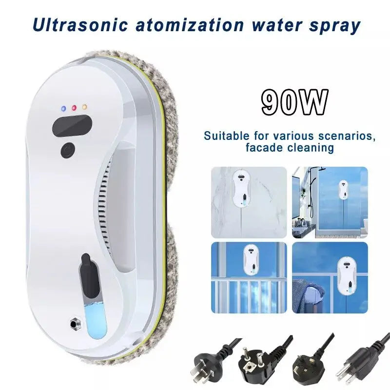 Window Cleaning Robot 5600Pa Strong Suction Automatic Water Spray Smart Robotic Glass Cleaner Anti-fall Window Washer