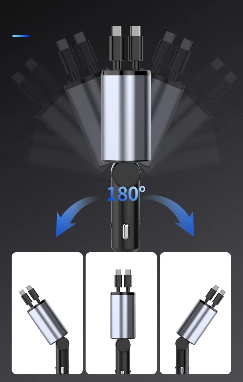 4 in 1 Retractable Car Charger