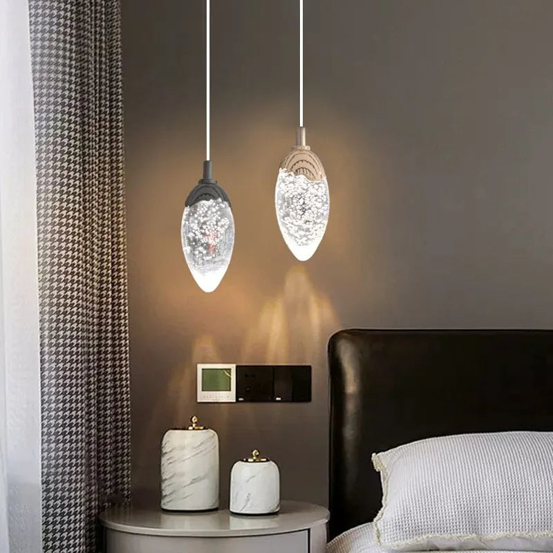 Light Luxury Post-Modern French Style Crystal Bedside Chandelier High-End Aluminum for Bedroom & Dining Room