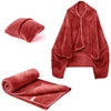Four Seasons Versatile Folding Travel Blanket Multi-function Cushion Storage Blanket Can Be Pillow Shawl Flannel Wrap Blanket