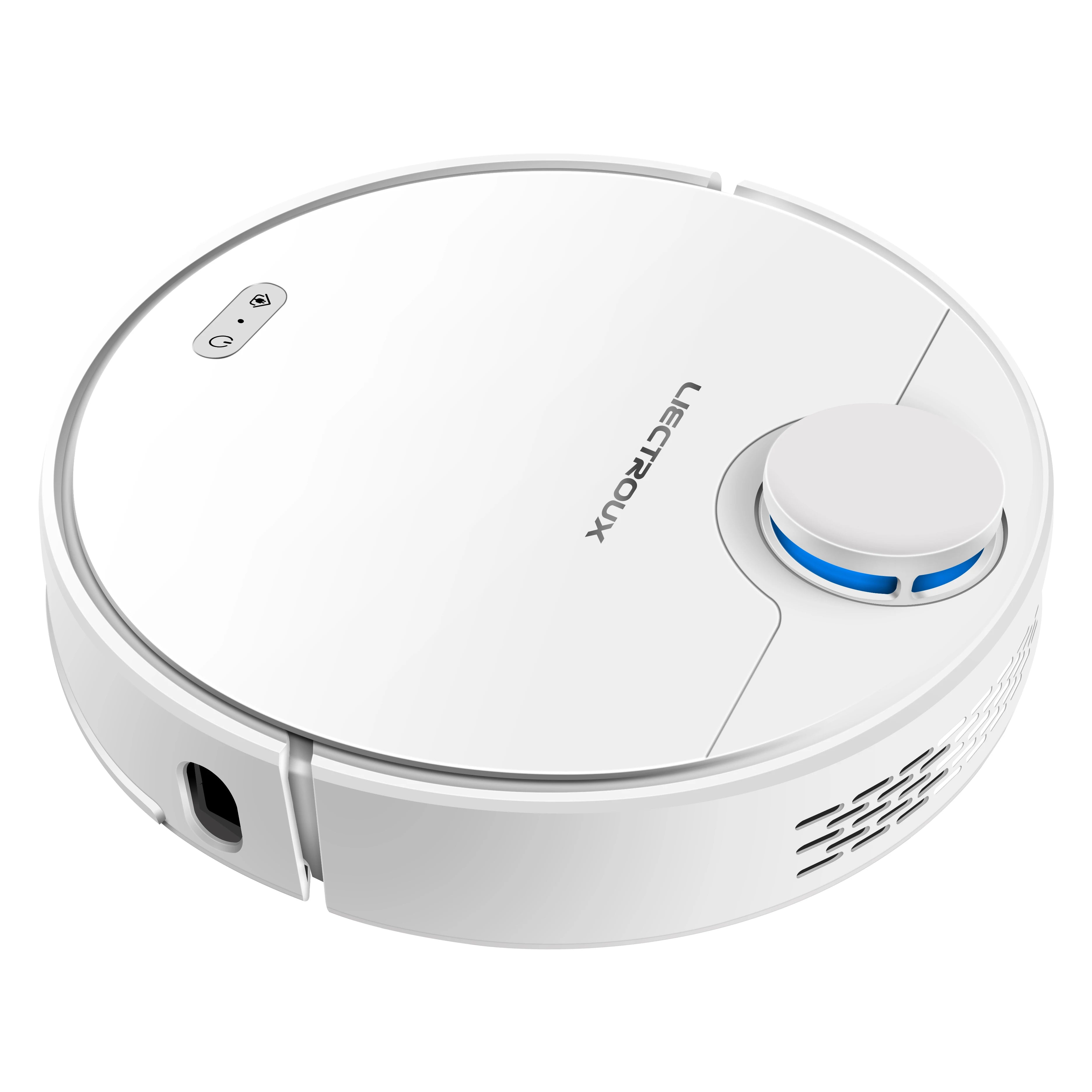 LIECTROUX ZK901 Laser Robot Vacuum Lidar & SLAM Dual Location Wifi APP Control Smart Electric-Controlled Water Tank White
