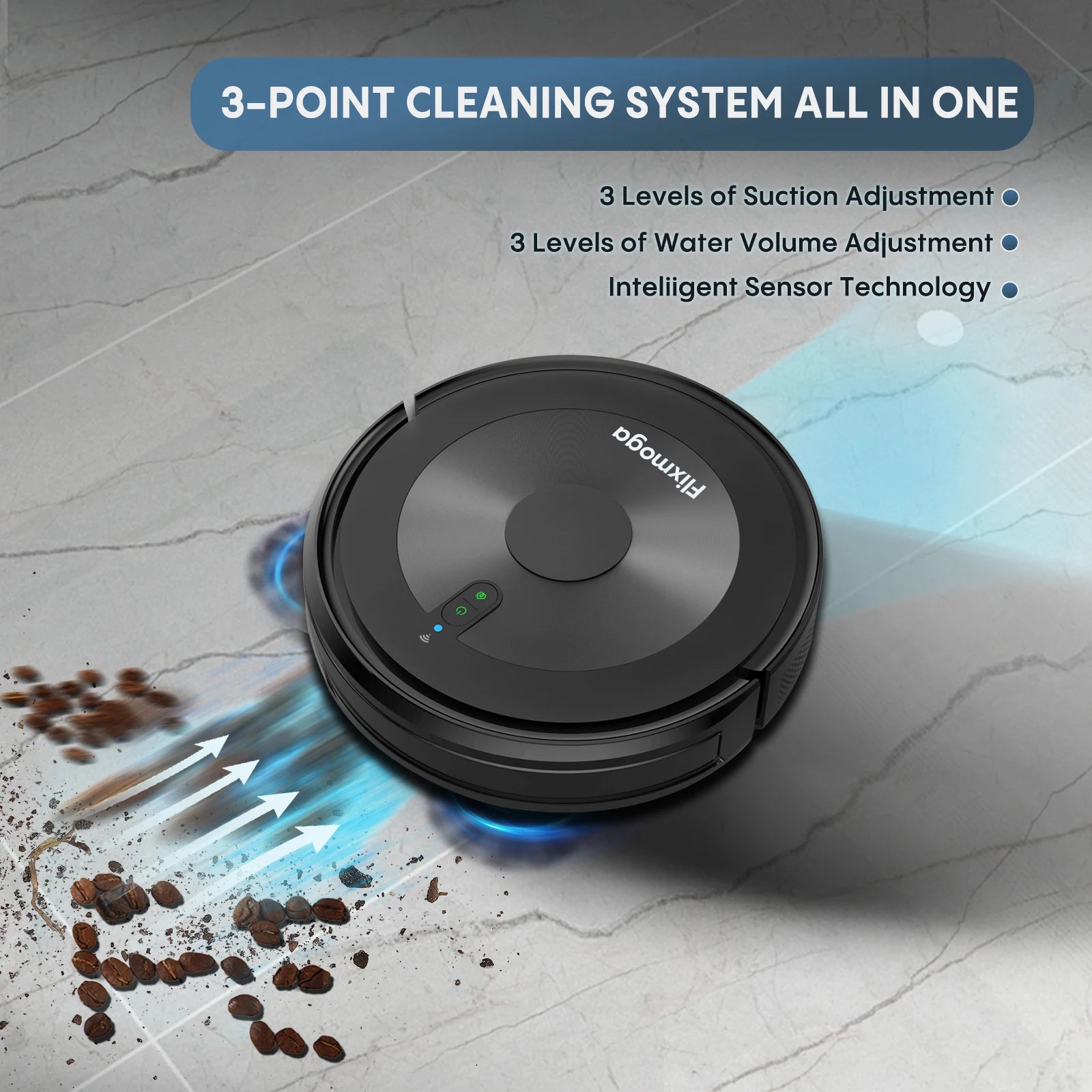 Flixmoga Robot Aspiradora Remote Control Smart Sweeping Mop Wireless Robot Vacuum Cleaner Wet Dry Household Use High Suction