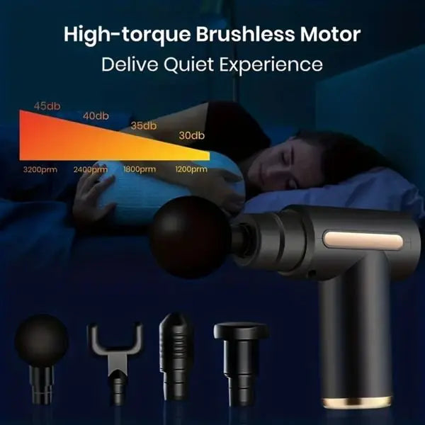 Mini Fascia Gun Rechargeable USB Portable Muscle Massager For Body Relaxation With Wireless Remote Control