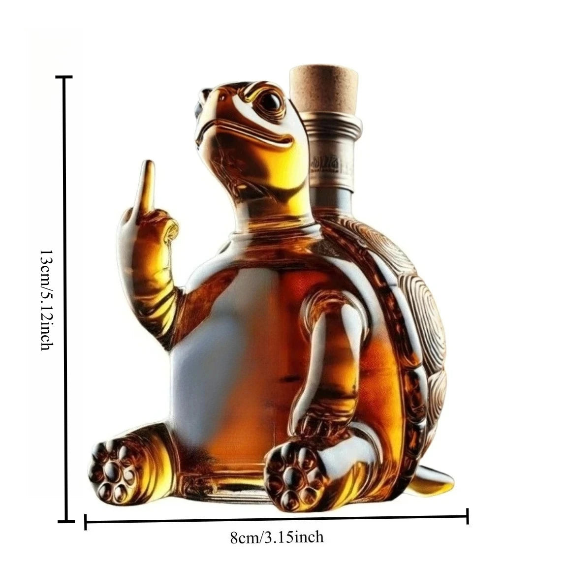 2026Funny Whiskey Bottle Middle Finger Turtle Glass Decanter Home Decor Booth Wine Bottle Statue Collection Toy  Bar Accessories