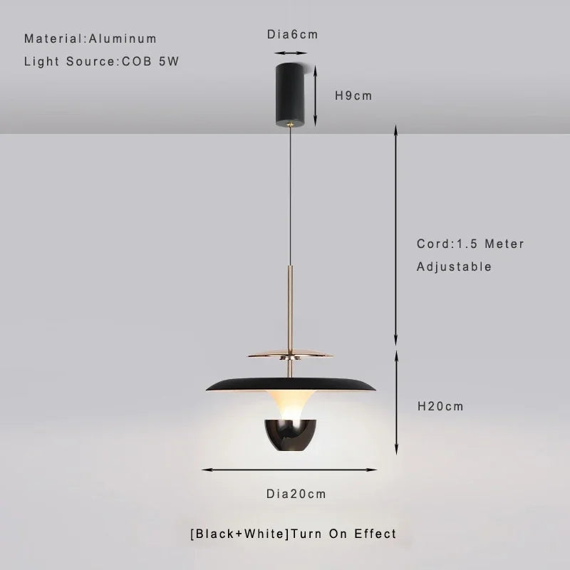 Minimalist Bedside LED Chandelier Modern Creative Restaurant Bedroom Kitchen Adjustable Pendant Lamp Home Decor Lighting Fixture