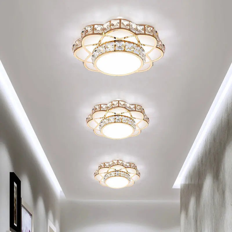 Luxury Postmodern LED Crystal Ceiling Lamp Bedroom Restaurant Corridor Entrance Balconie Lobbie Chandelier Home Decor Lighting