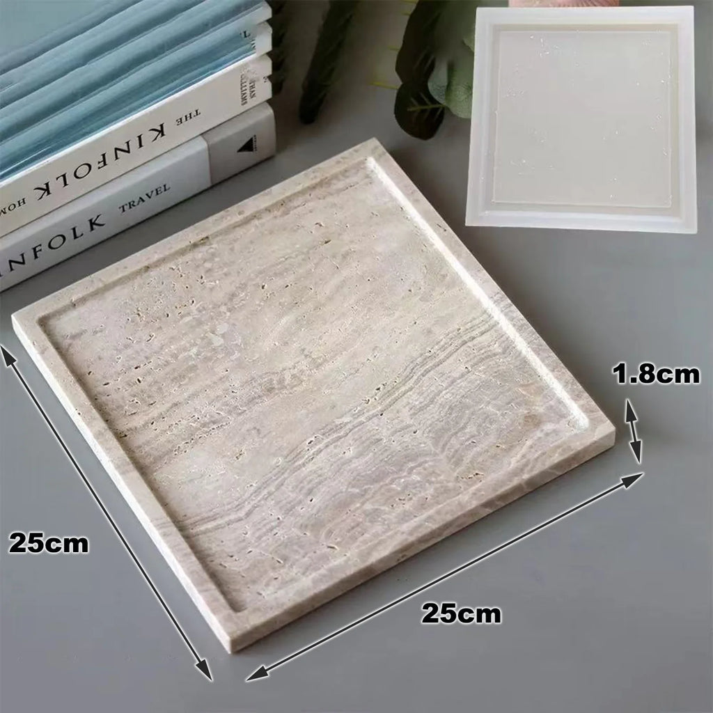Large Scale Organic Shape Silicone Mold for Terrazzo Trays - DIY Cement Concrete Gypsum Craft for Luxury Home Decor, Fruit Bowl