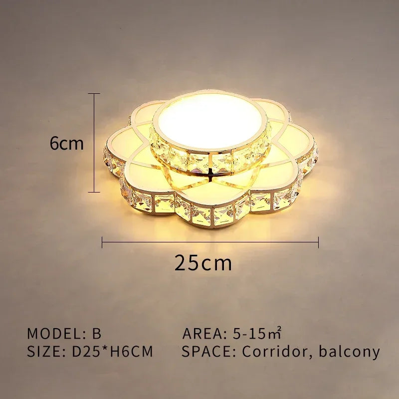 Luxury Postmodern LED Crystal Ceiling Lamp Bedroom Restaurant Corridor Entrance Balconie Lobbie Chandelier Home Decor Lighting