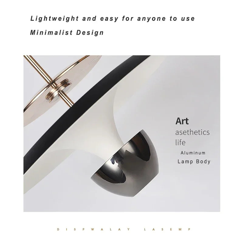 Minimalist Bedside LED Chandelier Modern Creative Restaurant Bedroom Kitchen Adjustable Pendant Lamp Home Decor Lighting Fixture