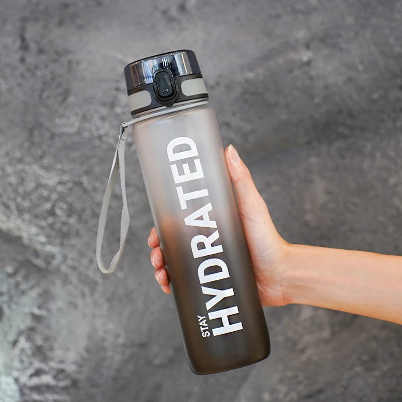 1pc 1000ml Large Capacity Transparent Plastic Water Bottle with Cap and Handle, Multiple Colors Available, Suitable for Outdoor