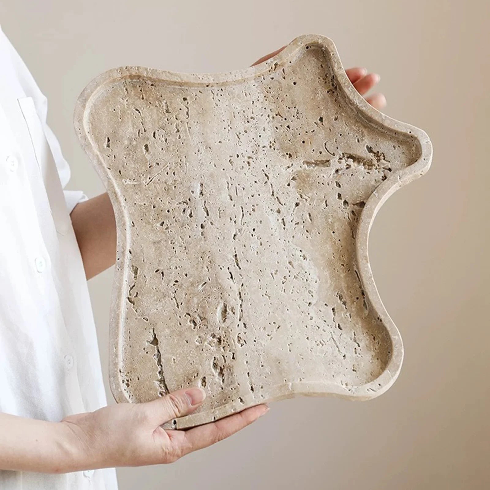 Large Scale Organic Shape Silicone Mold for Terrazzo Trays - DIY Cement Concrete Gypsum Craft for Luxury Home Decor, Fruit Bowl
