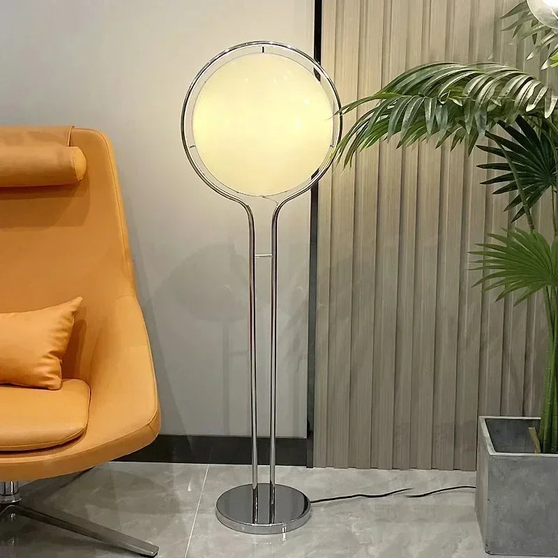 2026 Creative Floor Lamp Chrome Metal White Acrylic Ball Lights LED Modern Art Lighting Living Study Room Home Decor Desk Lamp