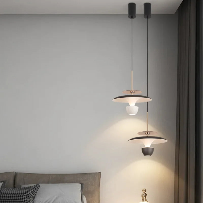 Minimalist Bedside LED Chandelier Modern Creative Restaurant Bedroom Kitchen Adjustable Pendant Lamp Home Decor Lighting Fixture