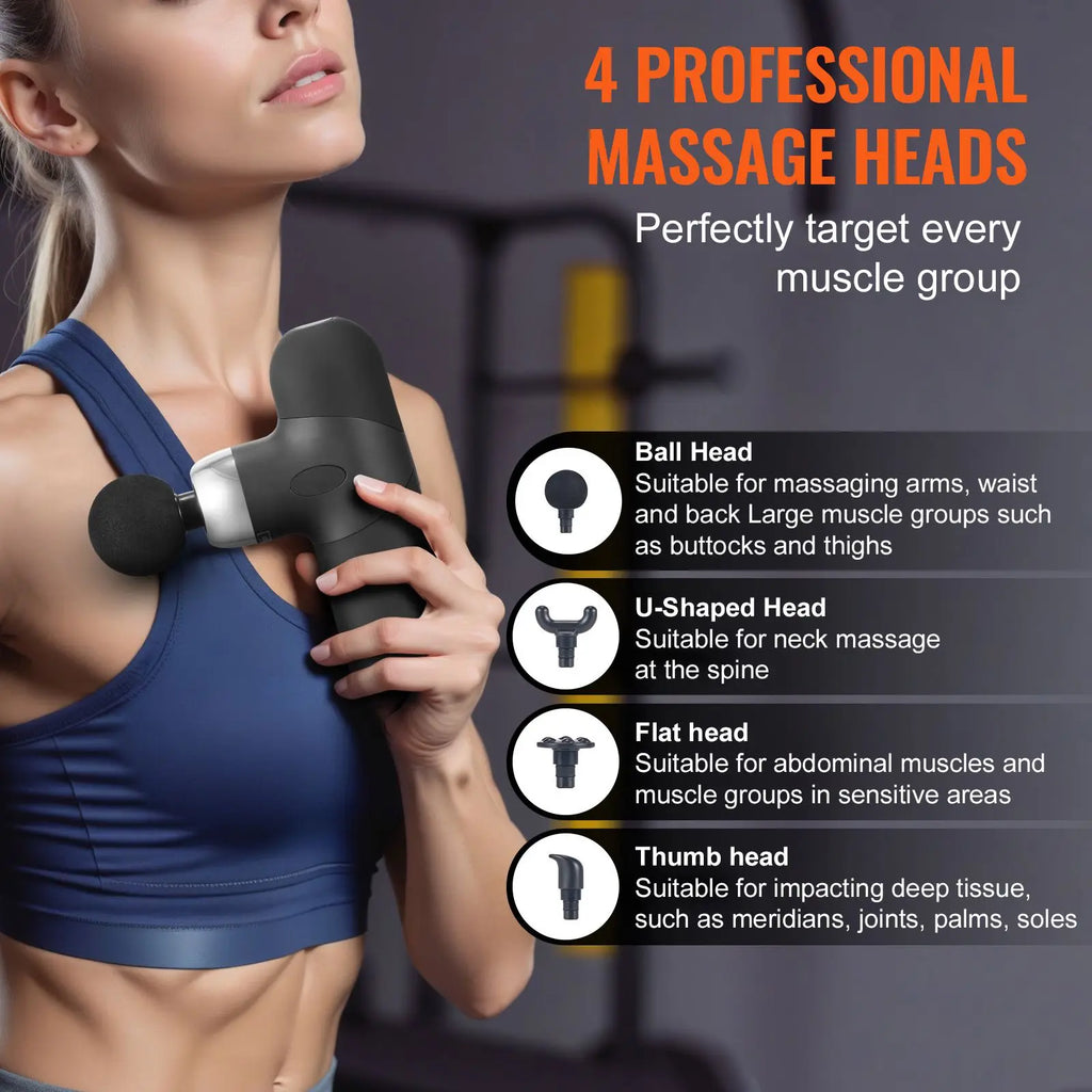Portable Mini Massage Gun for Deep Tissue & Muscle Percussion Handheld Small Athletes' Relief for Head & Body Pain