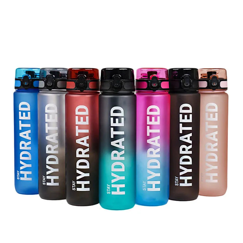 1pc 1000ml Large Capacity Transparent Plastic Water Bottle with Cap and Handle, Multiple Colors Available, Suitable for Outdoor