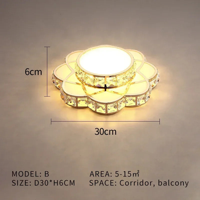 Luxury Postmodern LED Crystal Ceiling Lamp Bedroom Restaurant Corridor Entrance Balconie Lobbie Chandelier Home Decor Lighting