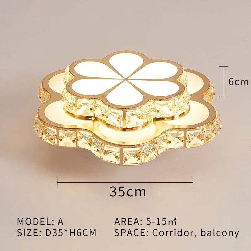 Luxury Postmodern LED Crystal Ceiling Lamp Bedroom Restaurant Corridor Entrance Balconie Lobbie Chandelier Home Decor Lighting