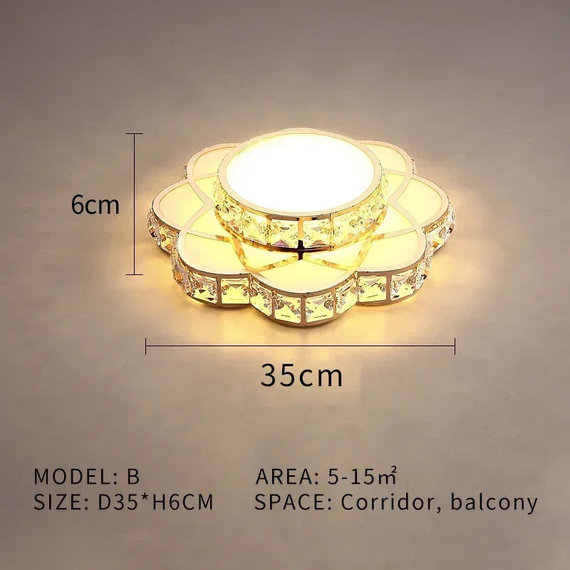 Luxury Postmodern LED Crystal Ceiling Lamp Bedroom Restaurant Corridor Entrance Balconie Lobbie Chandelier Home Decor Lighting