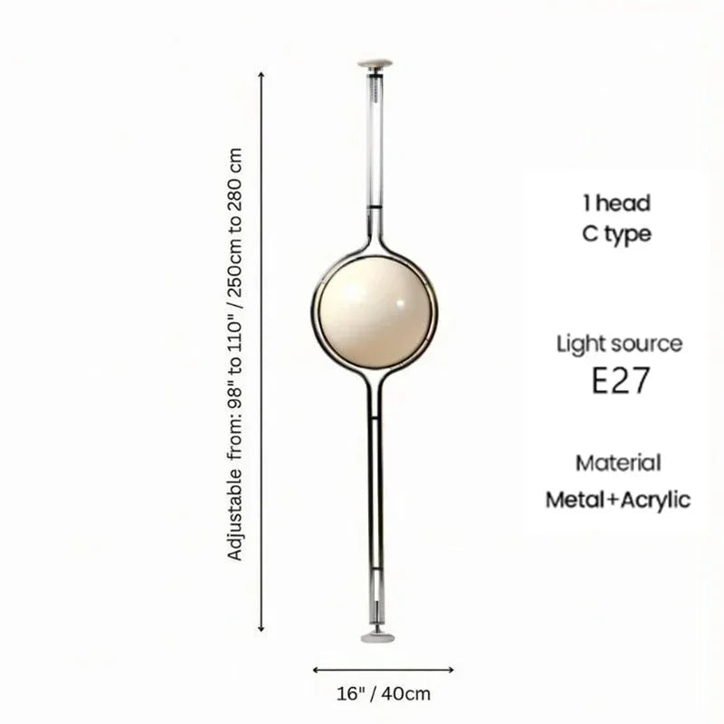 2026 Creative Floor Lamp Chrome Metal White Acrylic Ball Lights LED Modern Art Lighting Living Study Room Home Decor Desk Lamp