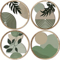 4 Bohemian Wall Art Set - Wooden Bohemian Decor，Geometric Hanging Artwork，Suitable for baby room，Farmhouse Aesthetic Minimalist