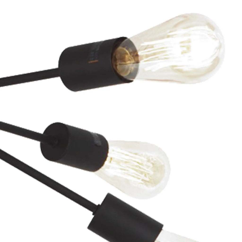 Modern 8-Light Sputnik Chandelier Black Semi-Flush Mount Ceiling Lighting Industrial Vintage Mid-Century Starburst Style Lamp