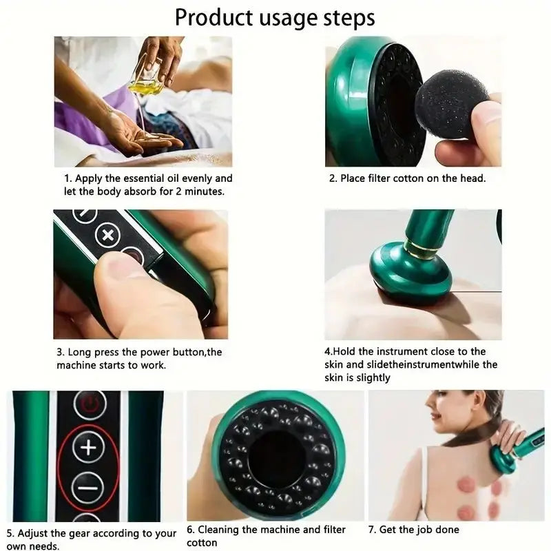 1800mAh Rechargeable Wireless Cupping Therapy Tool Multi-color Options Model D0100XU44KV Multiple Speed Settings for Massage