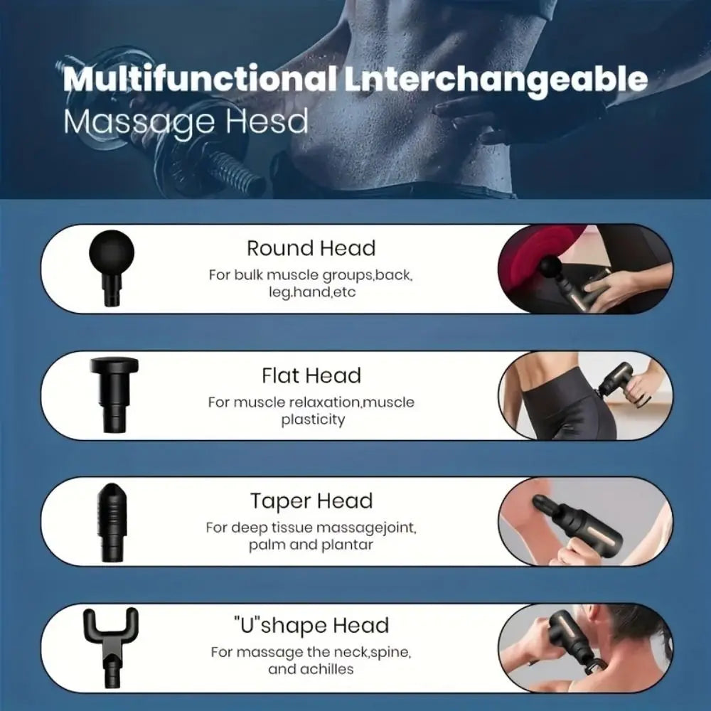 Portable USB Rechargeable Household Fascia Gun Mini Muscle Relaxer with Percussion Massage Function Random Color