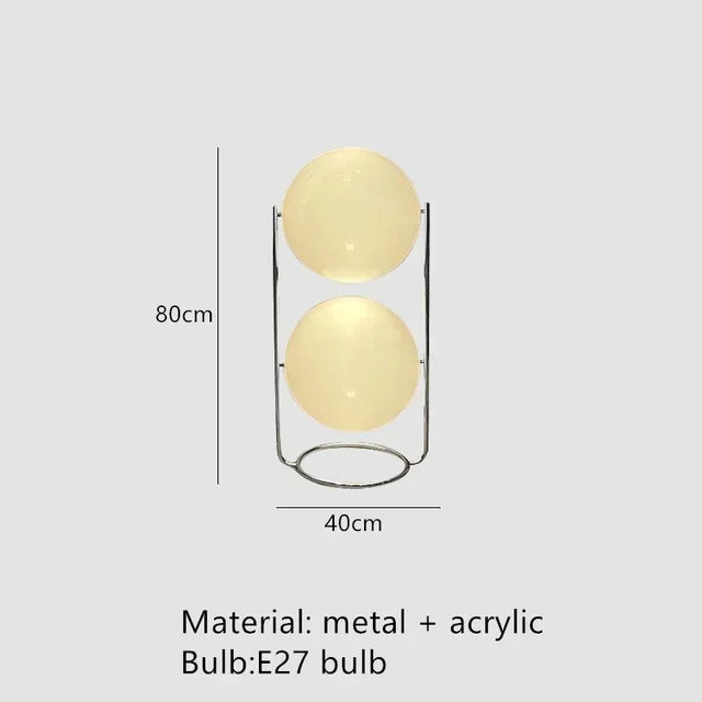 2026 Creative Floor Lamp Chrome Metal White Acrylic Ball Lights LED Modern Art Lighting Living Study Room Home Decor Desk Lamp