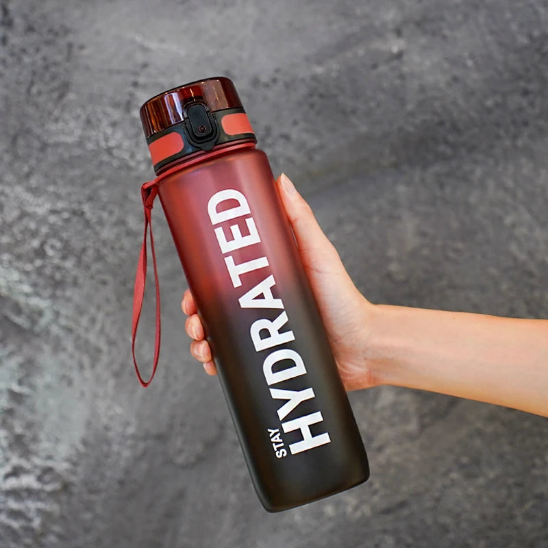 1pc 1000ml Large Capacity Transparent Plastic Water Bottle with Cap and Handle, Multiple Colors Available, Suitable for Outdoor