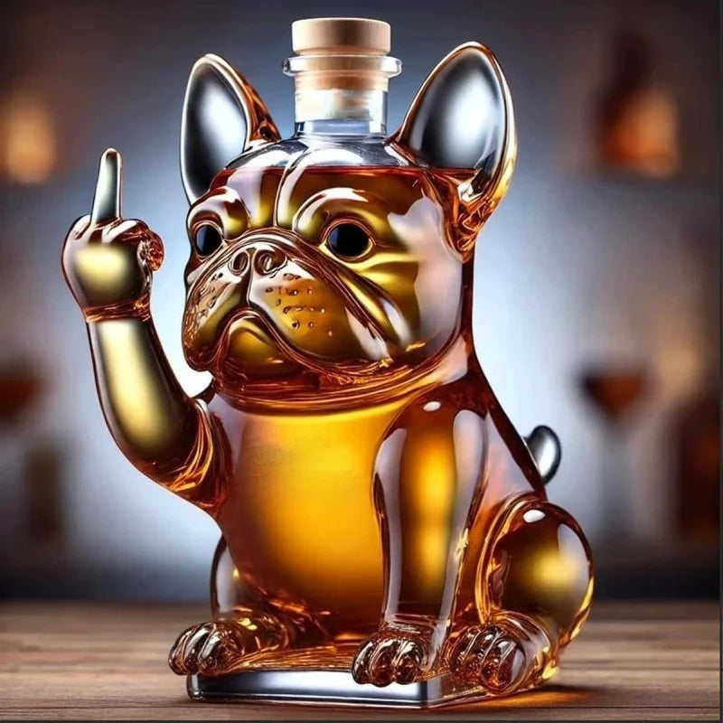 2026Funny Whiskey Bottle Middle Finger Turtle Glass Decanter Home Decor Booth Wine Bottle Statue Collection Toy  Bar Accessories