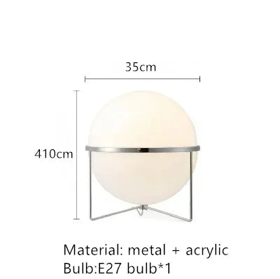 2026 Creative Floor Lamp Chrome Metal White Acrylic Ball Lights LED Modern Art Lighting Living Study Room Home Decor Desk Lamp