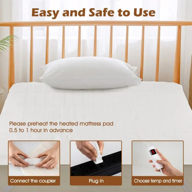 Electric Heated Blanket 9 Heat Settings Digital Control Machine Washable For Winter Household Use