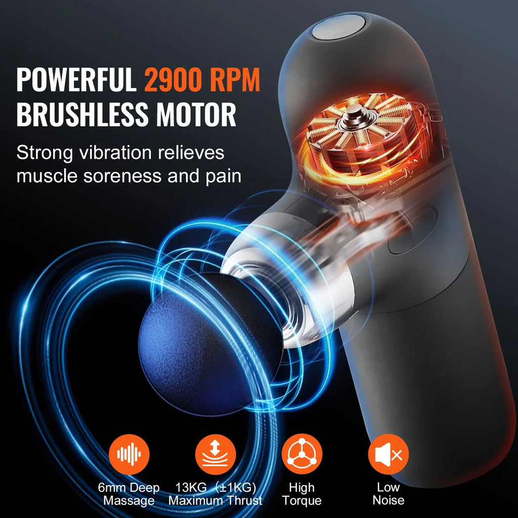 Portable Mini Massage Gun for Deep Tissue & Muscle Percussion Handheld Small Athletes' Relief for Head & Body Pain