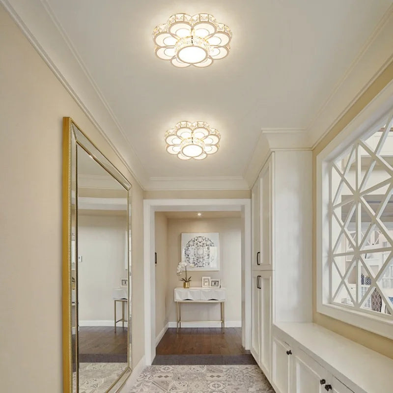 Luxury Postmodern LED Crystal Ceiling Lamp Bedroom Restaurant Corridor Entrance Balconie Lobbie Chandelier Home Decor Lighting