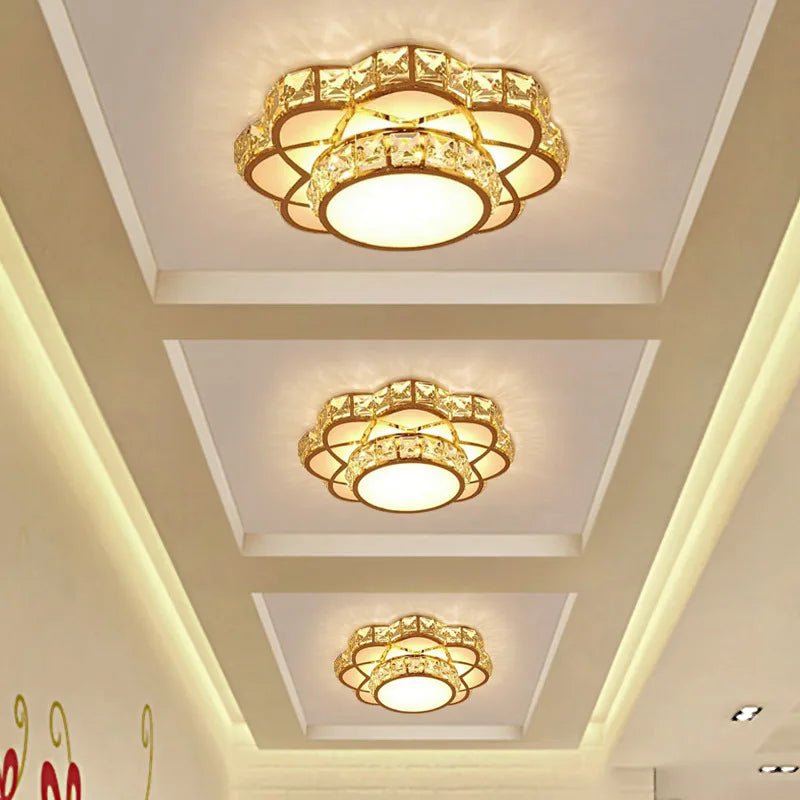 Luxury Postmodern LED Crystal Ceiling Lamp Bedroom Restaurant Corridor Entrance Balconie Lobbie Chandelier Home Decor Lighting
