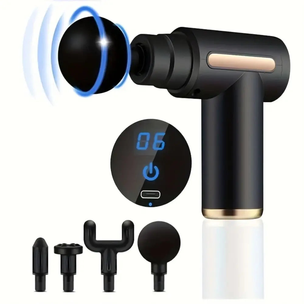Portable USB Rechargeable Household Fascia Gun Mini Muscle Relaxer with Percussion Massage Function Random Color