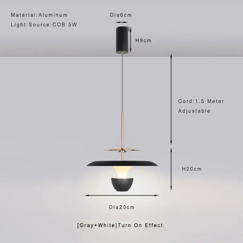 Minimalist Bedside LED Chandelier Modern Creative Restaurant Bedroom Kitchen Adjustable Pendant Lamp Home Decor Lighting Fixture