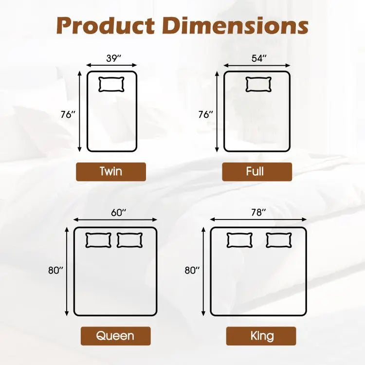 Electric Heated Blanket 9 Heat Settings Digital Control Machine Washable For Winter Household Use