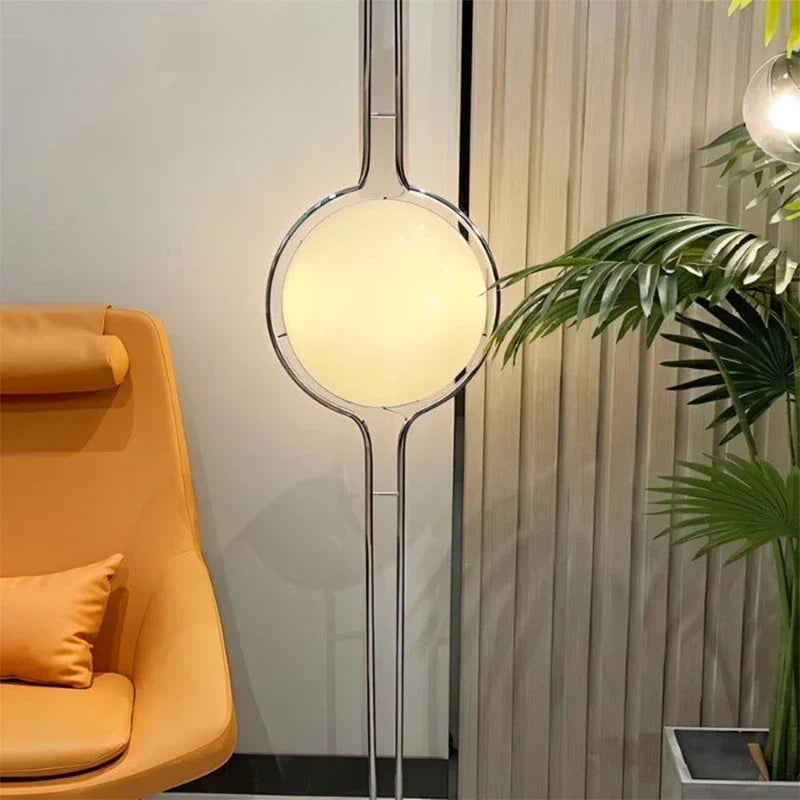 2026 Creative Floor Lamp Chrome Metal White Acrylic Ball Lights LED Modern Art Lighting Living Study Room Home Decor Desk Lamp