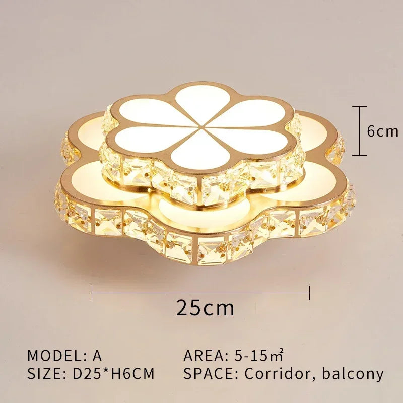 Luxury Postmodern LED Crystal Ceiling Lamp Bedroom Restaurant Corridor Entrance Balconie Lobbie Chandelier Home Decor Lighting