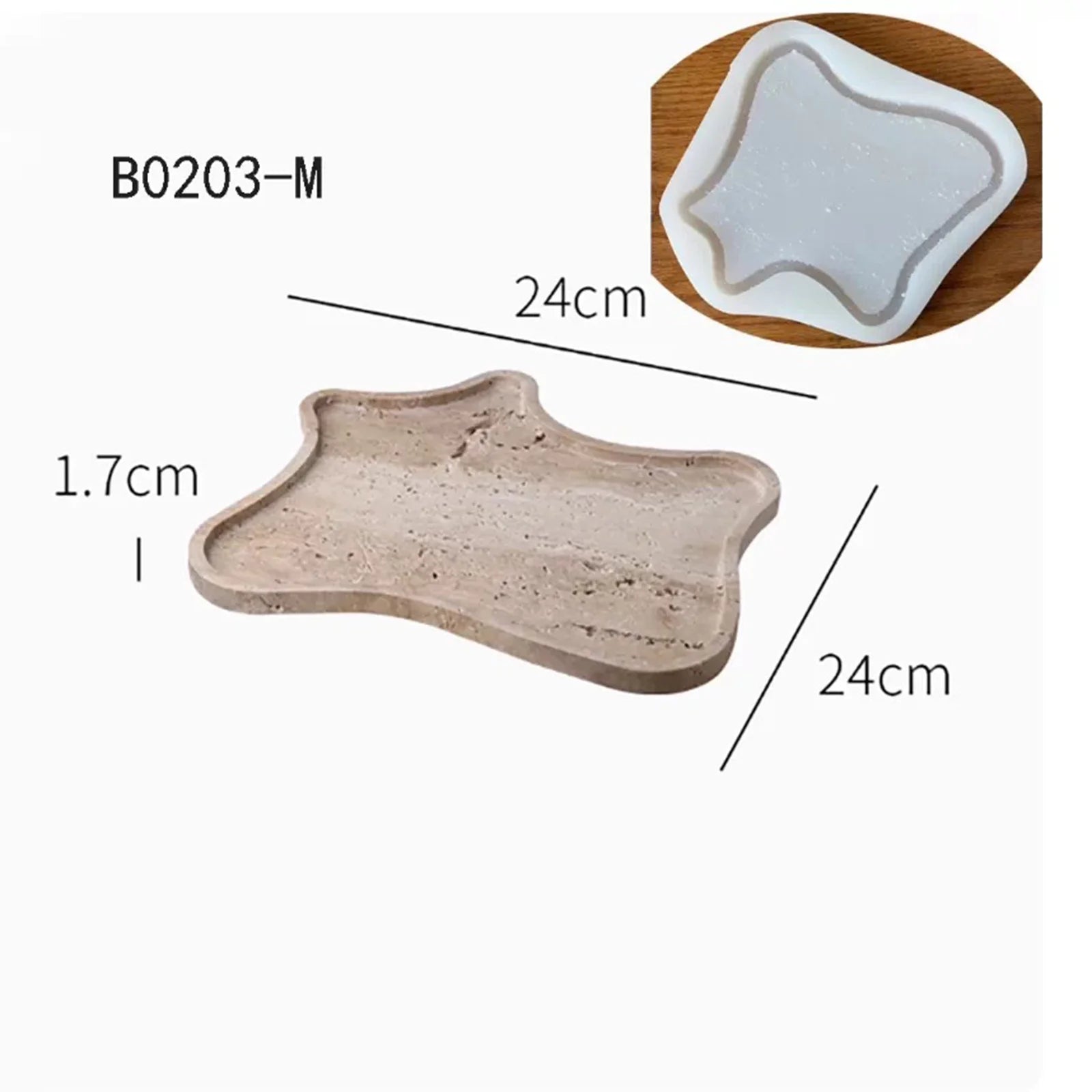 Large Scale Organic Shape Silicone Mold for Terrazzo Trays - DIY Cement Concrete Gypsum Craft for Luxury Home Decor, Fruit Bowl